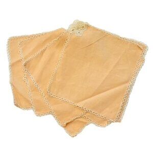 Crochet Lace‎ Napkin Set 8 Pieces Soft Peach Vintage Cottagecore FARMHOUSE Boho